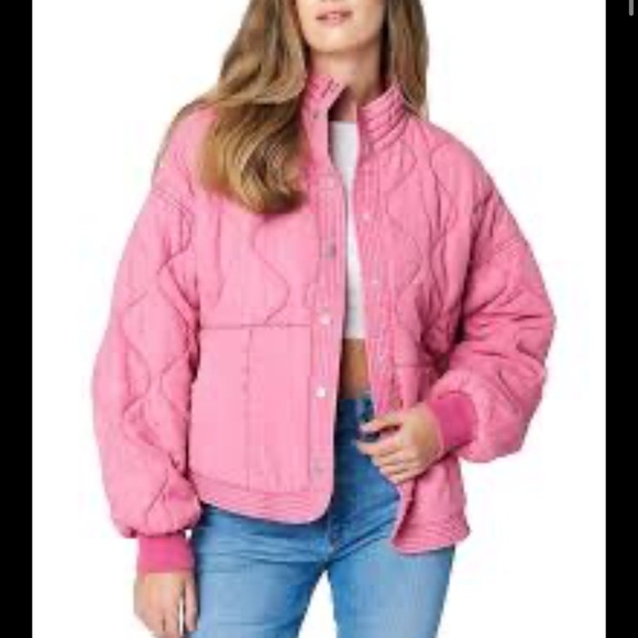 Blank NYC Pink Quilted Puffer Jacket - Picture 1 of 5
